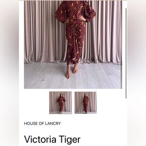 House Of Lancry Victoria Tiger dress Burgundy
